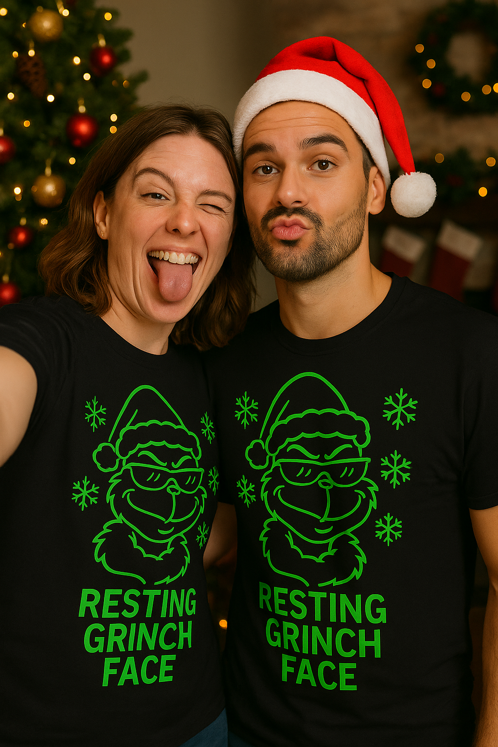 Resting Grinch Face Holiday Tee