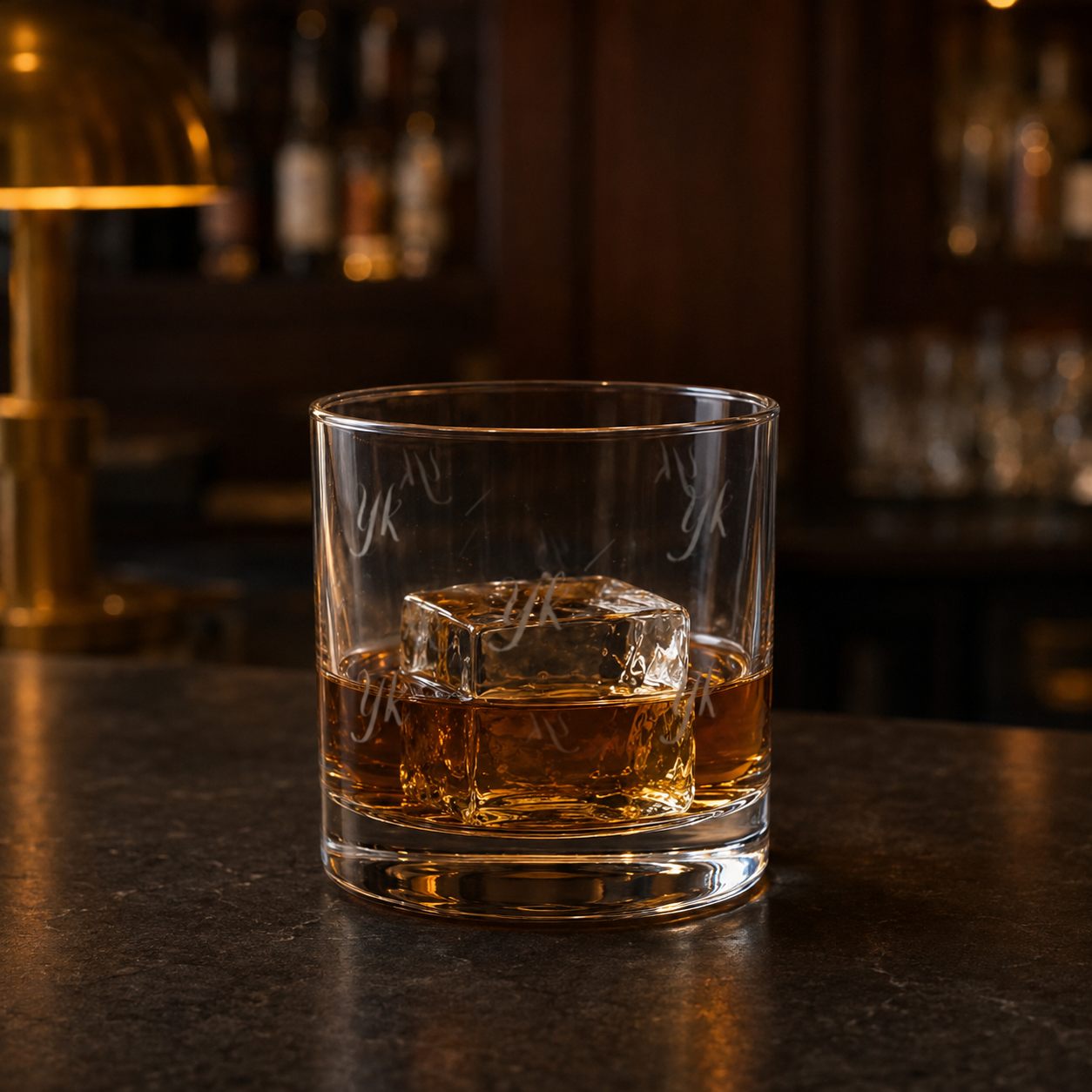 YK Monogram Rocks Glass
