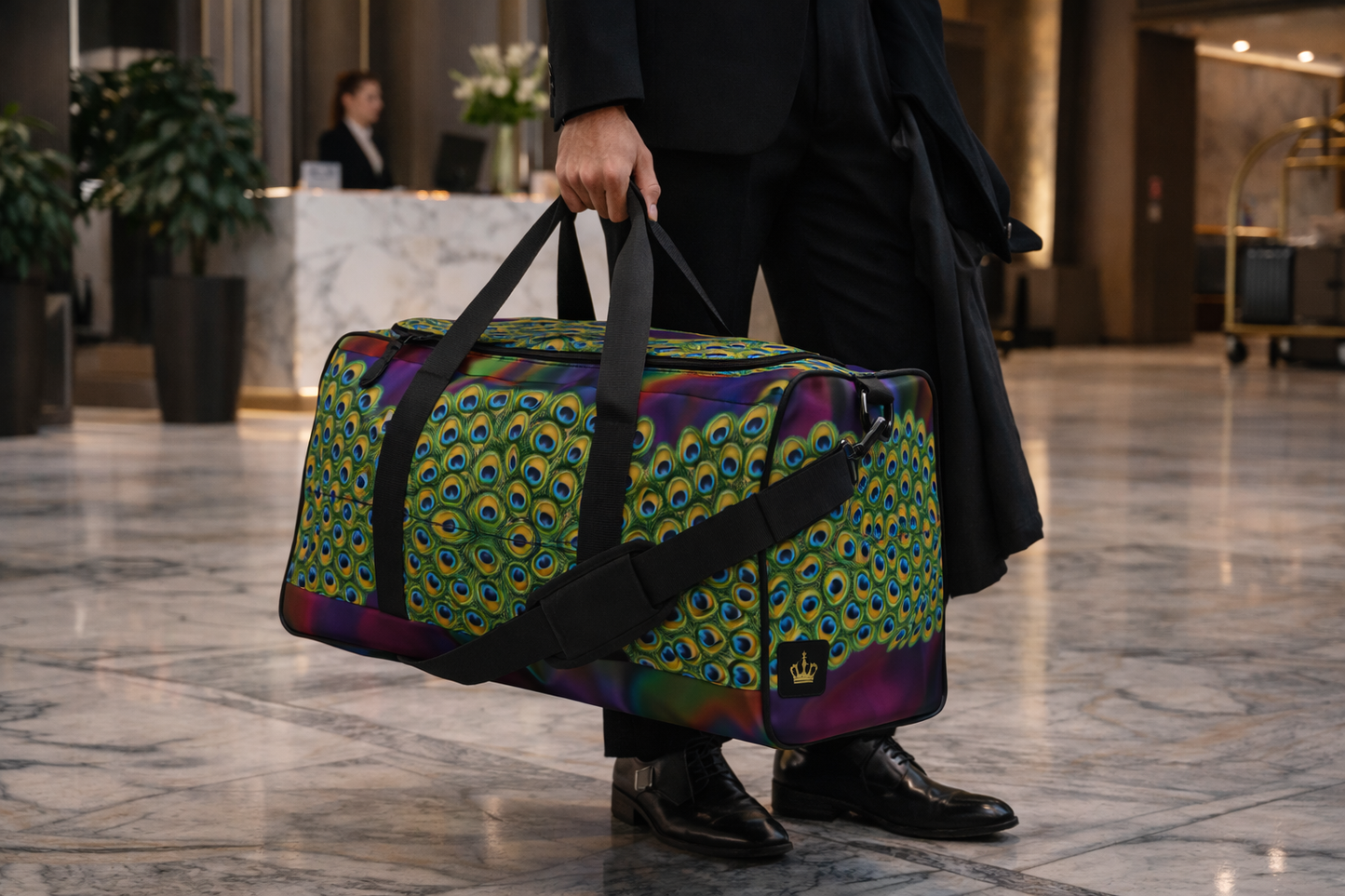 QT Peacock Feather Weekender Bag