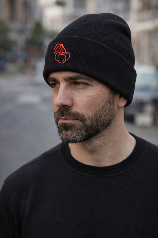 Cherry Embroidered Beanie