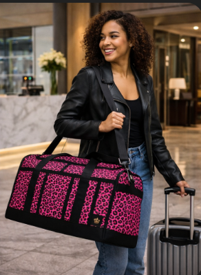 QT Pink Leopard Weekender Bag